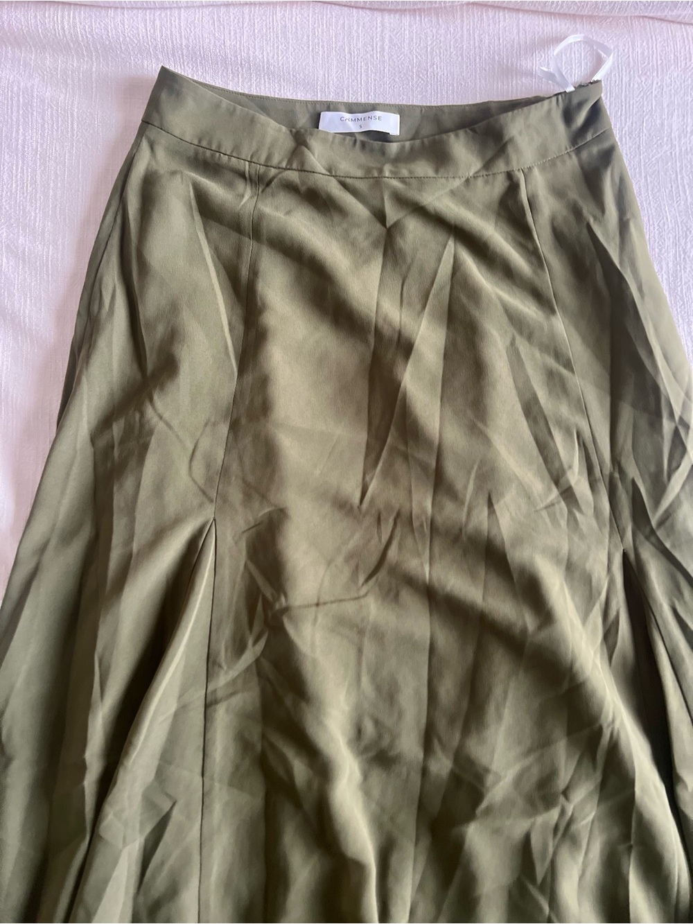 Commense Olive Green A-Line Maxi Skirt - Picture 3 of 4